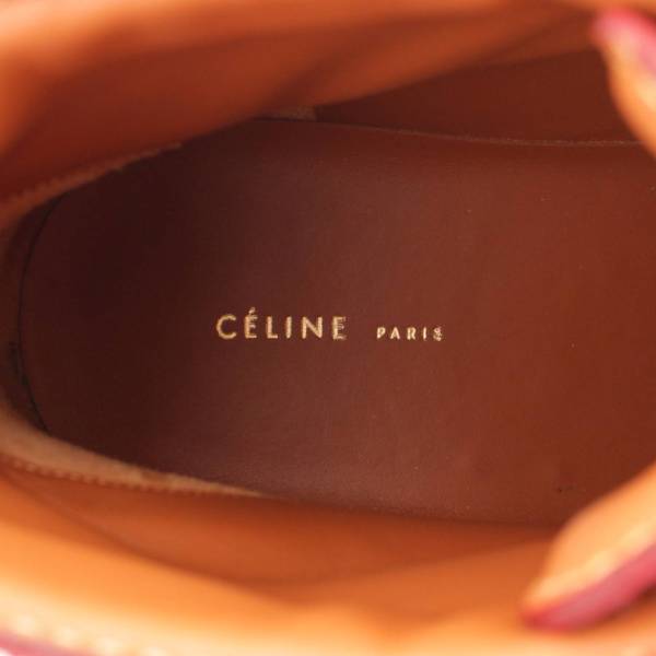 セリーヌ(Celine) フロント ファスナージップ 厚底 レザー ブーツ