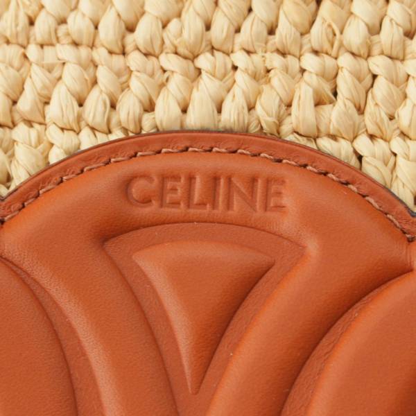 セリーヌ Celine トリオンフ カーフスキン ラフィア クラッチ セカンドバッグ ベージュ 中古 通販 retro レトロ