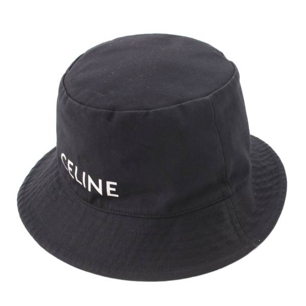セリーヌ Celine メンズ ロゴ コットン混 バケットハット 帽子 