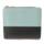 ロゴ レザー コンパクト ウォレット 二つ折り財布 ブルー×ブラック