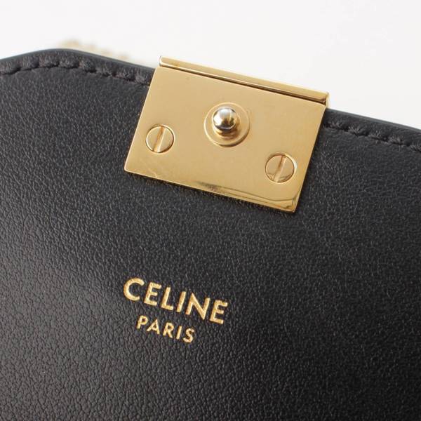 セリーヌ Celine Cスモール カーフウォレット 三つ折り財布 10C723BQ8.38NO ブラック 中古 通販 retro レトロ