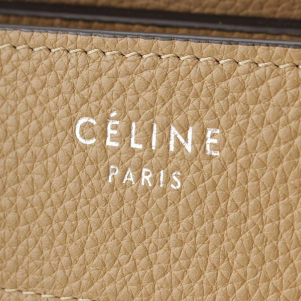 セリーヌ(Celine) ラゲージ ミニショッパー ドラムドカーフスキン ハンドバッグ 189213 デューン 中古 通販 retro レトロ