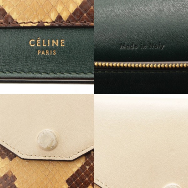 セリーヌ(Celine) マルチファンクション パイソン フラップウォレット