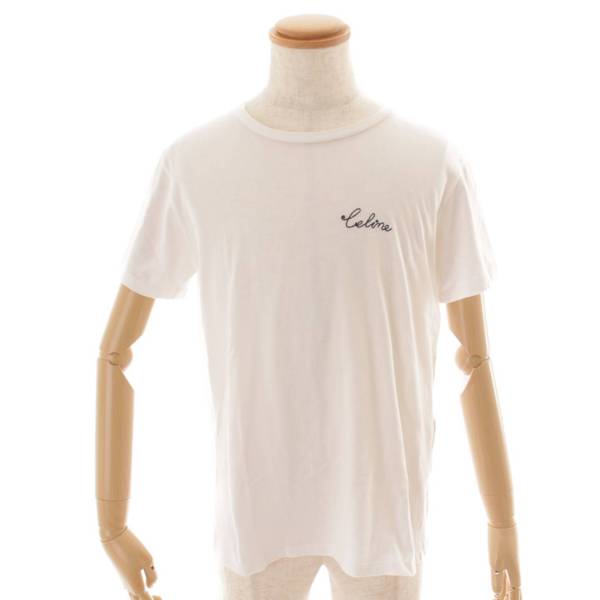 メンズ エンブロイダリー Tシャツ ロゴ刺繍 トップス 2X486114L ホワイト XS