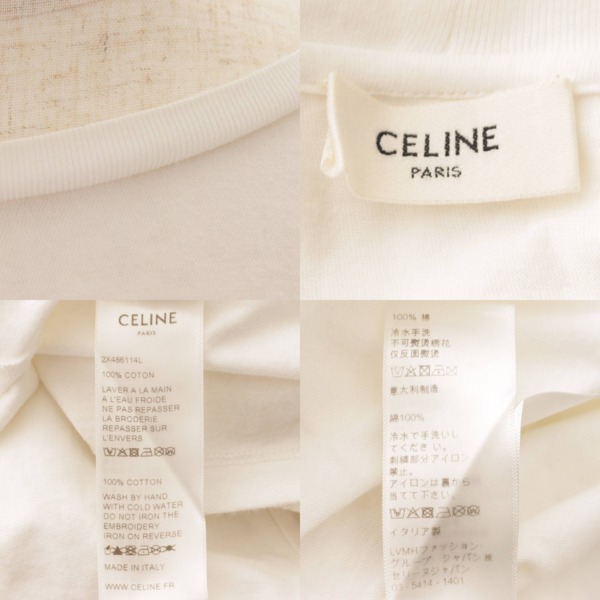 セリーヌ(Celine) メンズ エンブロイダリー Tシャツ ロゴ刺繍 トップス 