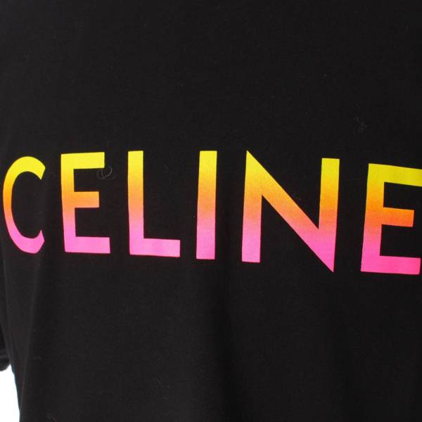 セリーヌ(Celine) メンズ 22SS ロゴプリント グラデーション コットン Tシャツ トップス ブラック L 中古 通販 retro レトロ