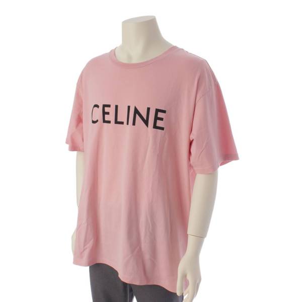 でしたセリーヌ CELINE メンズ ピンクロゴTシャツ Mサイズ