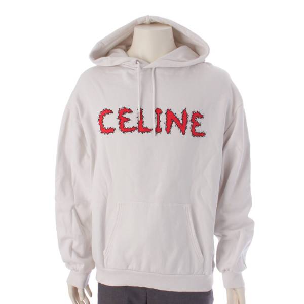 セリーヌ Celine 23SS メンズ ラインストーン ロゴ パーカー 