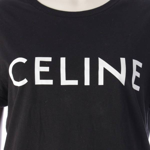 セリーヌ Celine 19SS ロゴ プリント カットソー 半袖 Tシャツ トップス X237370E ブラック L 中古 通販 retro レトロ