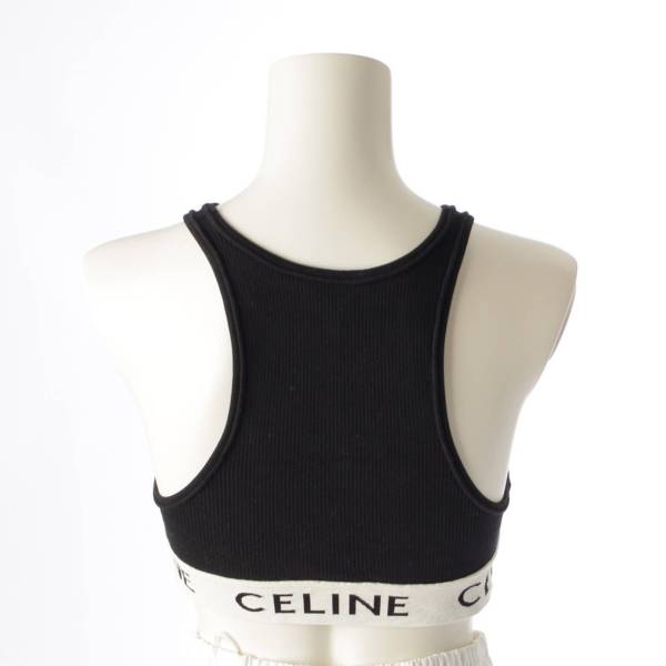 セリーヌ Celine ロゴ アスレチックニット タンクトップ スポーツブラ 2A68L372N ブラック XS 中古 通販 retro レトロ