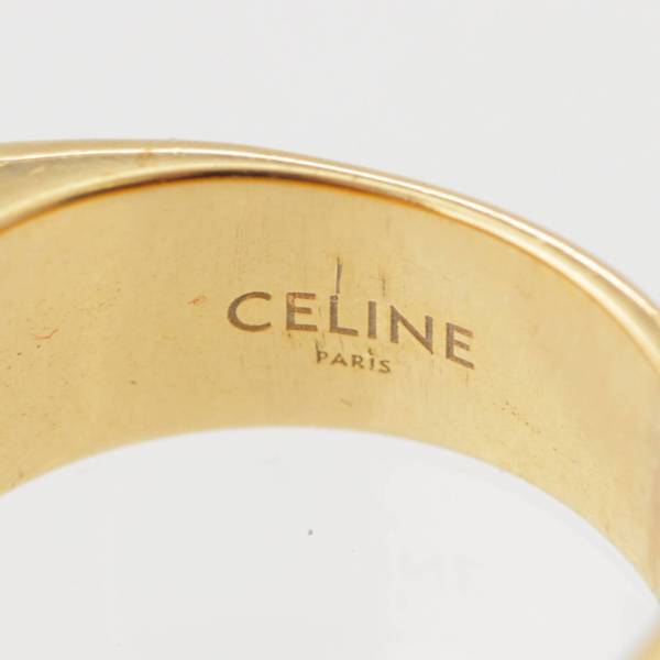 セリーヌ Celine シンプル フォーム スクエア リング 指輪 ゴールド 10号 中古 通販 retro レトロ