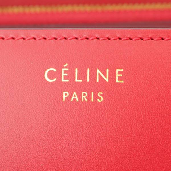 セリーヌ(Celine) クラシック ミディアム ボックスカーフスキン ショルダーバッグ 189173 レッド 中古 通販 retro レトロ