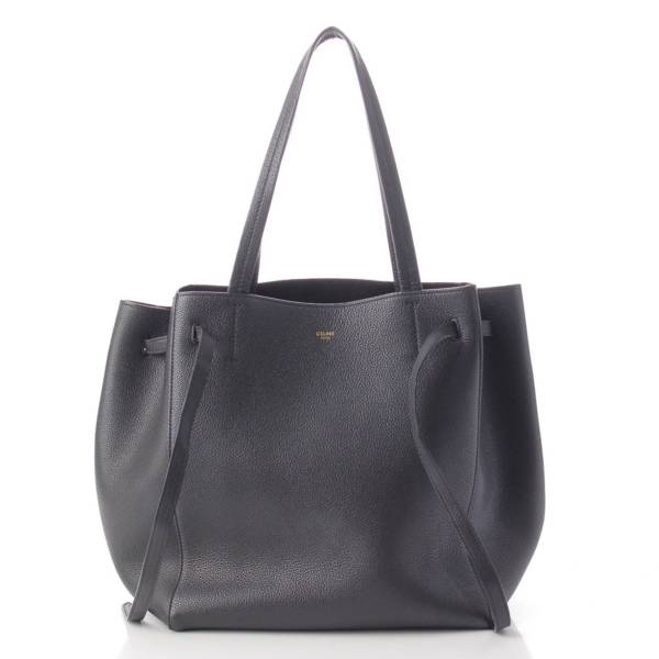 セリーヌ Celine カバ ファントム レザー ロゴ入り ベルト スモール トートバッグ ブラック 中古 通販 retro レトロ