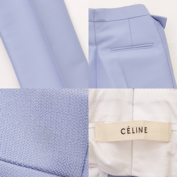 セリーヌ(Celine) フィービー期 バイカラー ワイド スラックス パンツ ライトブルー 36 中古 通販 retro レトロ