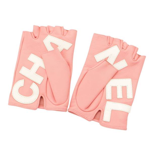 シャネル(Chanel) ラムスキンフィンガーレス グローブ 手袋 ピンク 7 1