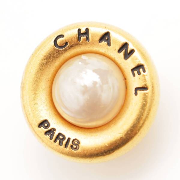 シャネル(Chanel) 93A ロゴ フェイクパール イヤリング ヴィンテージ 