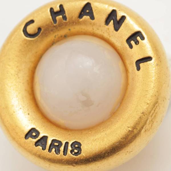 シャネル(Chanel) 93A ロゴ フェイクパール イヤリング ヴィンテージ 