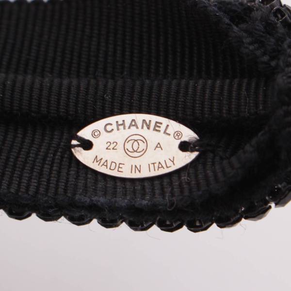 シャネル(Chanel) 22A グログラン＆ストラス リボン ヘッドバンド 