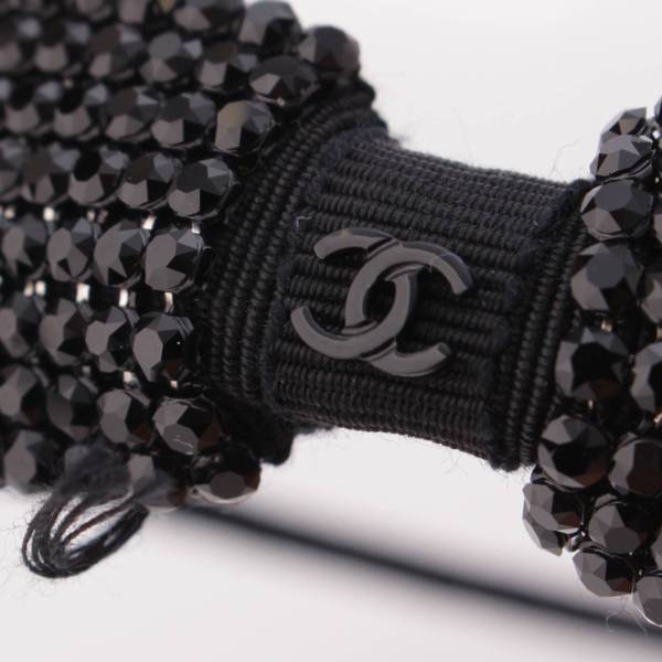シャネル(Chanel) 22A グログラン＆ストラス リボン ヘッドバンド 