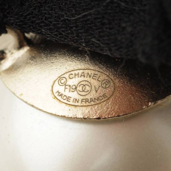 シャネル Chanel F19V ココマーク ビッグパール ヘアゴム シュシュ ブラック×ホワイト 中古 通販 retro レトロ