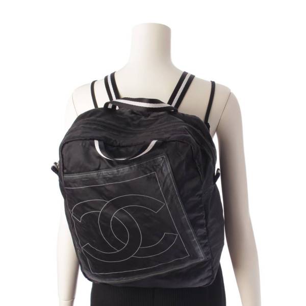 シャネル Chanel スポーツライン デカココマーク ナイロン バックパック リュック ブラック 中古 通販 retro レトロ