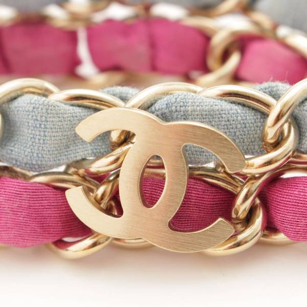 シャネル(Chanel) 08C ココマーク チェーン ブレスレット ピンク