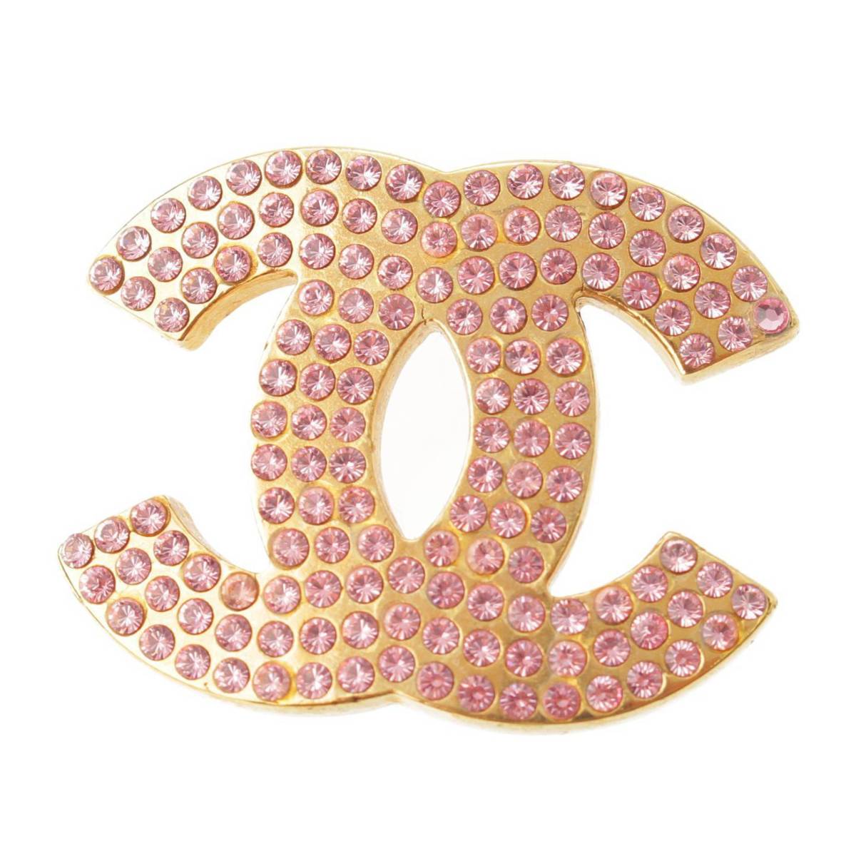 シャネル(Chanel) 02P ココマーク ピンク ラインストーン GP ブローチ