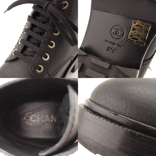 シャネル(Chanel) 19B ココマーク パール レースアップ ブーツ G35154