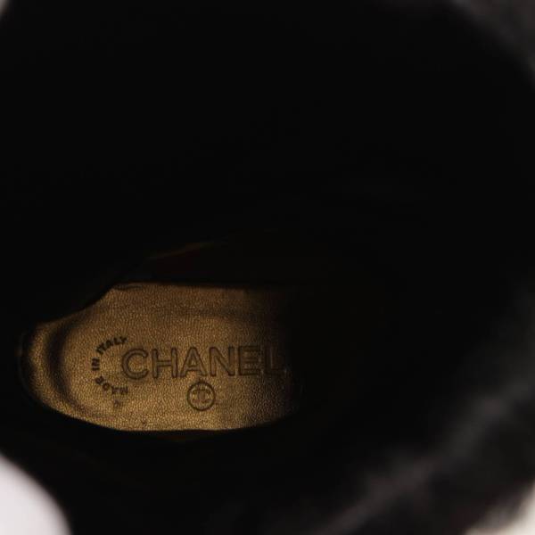 シャネル(Chanel) 09 パリモスクワコレクション ファー ロング ブーツ スタッズ ブラック×ネイビー 38 中古 通販 retro レトロ