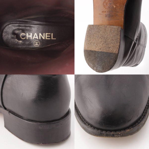 シャネル(Chanel) ココマークステッチ レザー ウエスタンブーツ G26068 ブラック 38C 中古 通販 retro レトロ