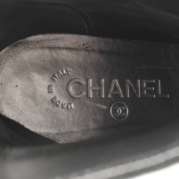 シャネル Chanel レザー ショートブーツ ココマーク G34327 シルバー