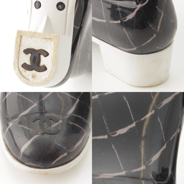 シャネル Chanel ココマーク マトラッセ レインブーツ 長靴 ブラック 37 中古 通販 retro レトロ