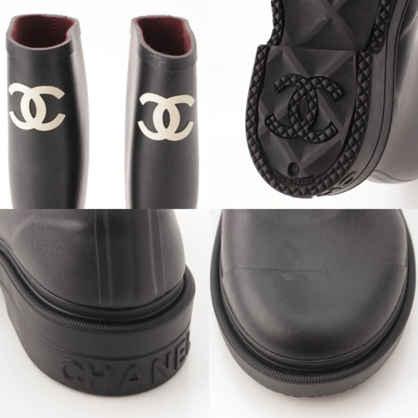シャネル Chanel 22A ココマーク ラバー ロング レインブーツ 長靴 G38355 ブラック 36 中古 通販 retro レトロ