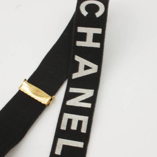 シャネル(Chanel) ココマーク キャンバス×レザー ヴィンテージ ロゴ サスペンダー ブラック 中古 通販 retro レトロ