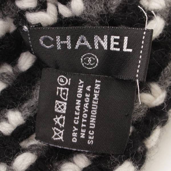 シャネル(Chanel) カシミヤ ココマーク ニット キャップ 帽子 ブラック