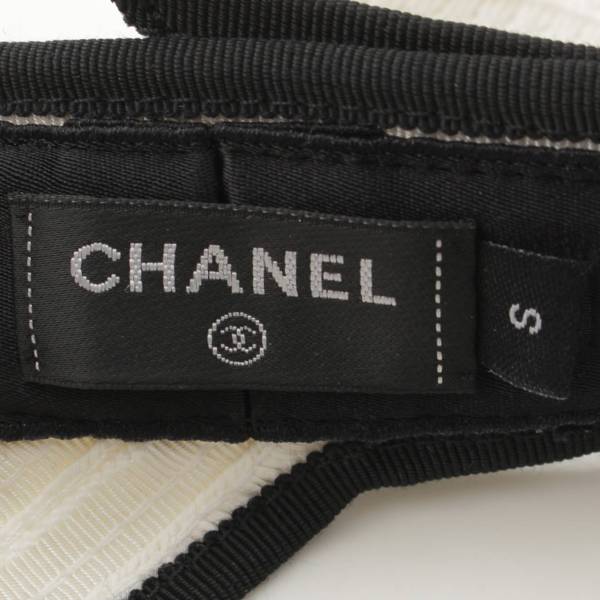 シャネル(Chanel) 22SS ココマーク リボン コットン サンバイザー 帽子 ...