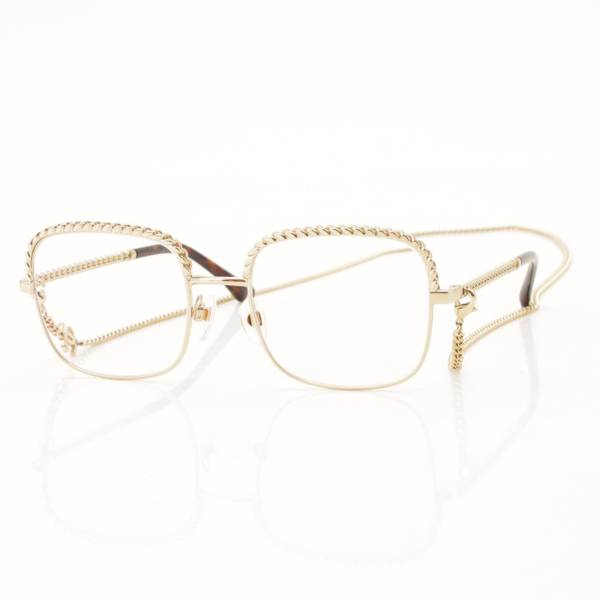 シャネル(Chanel) スクエアシェイプ チェーン付 メガネ 眼鏡