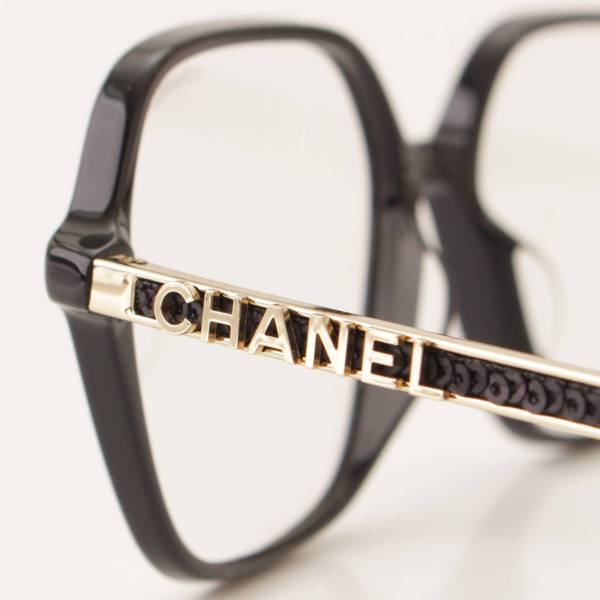 シャネル(Chanel) スクエアシェイプオプティカル スパンコール メガネ