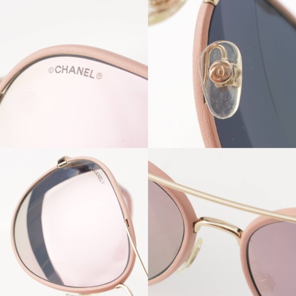 シャネル Chanel ココマーク チェーン レザー サングラス メガネ アイウェア 4219-Q ピンク 59□14 140 中古 通販 retro  レトロ