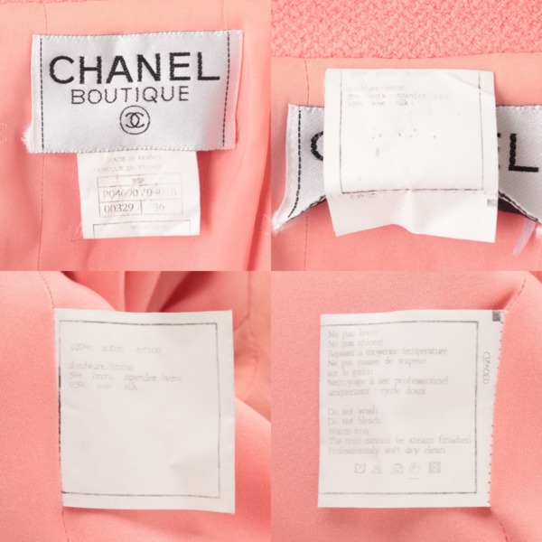 シャネル(Chanel) 95P コットン ショート ジャケット P04690 ピンク 36