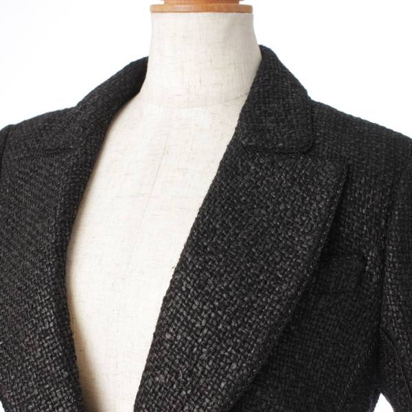 シャネル(Chanel) ココマーク ウール ツイード テーラード ジャケット 
