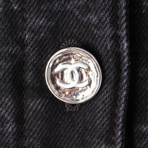 シャネル Chanel 23A メティエダールコレクション ココマーク カメリア デニム ジャケット ブラック 36 中古 通販 retro レトロ