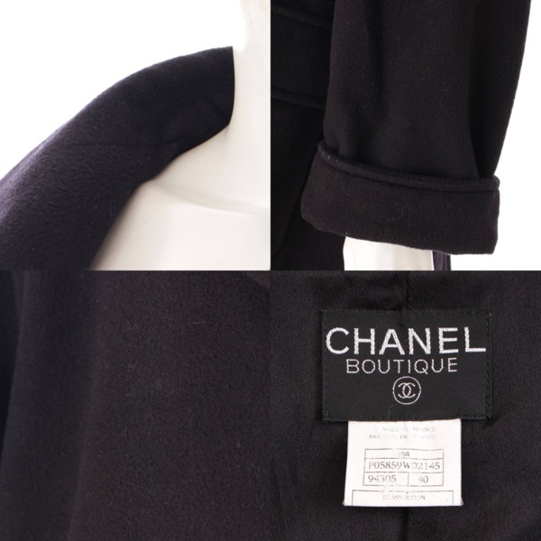 シャネル(Chanel) 95A ココマーク カシミヤ ダブルブレスト ロング ...