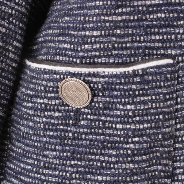 シャネル ウール ラムスキンレザー切替 ジップアップ ツイードジャケット コート着丈約78cm