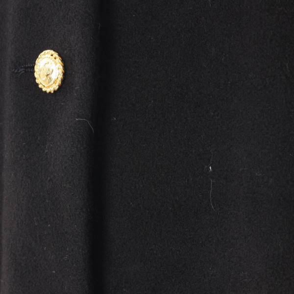 シャネル(Chanel) ヴィンテージ 金ボタン ポンチョ コート ブラック 38