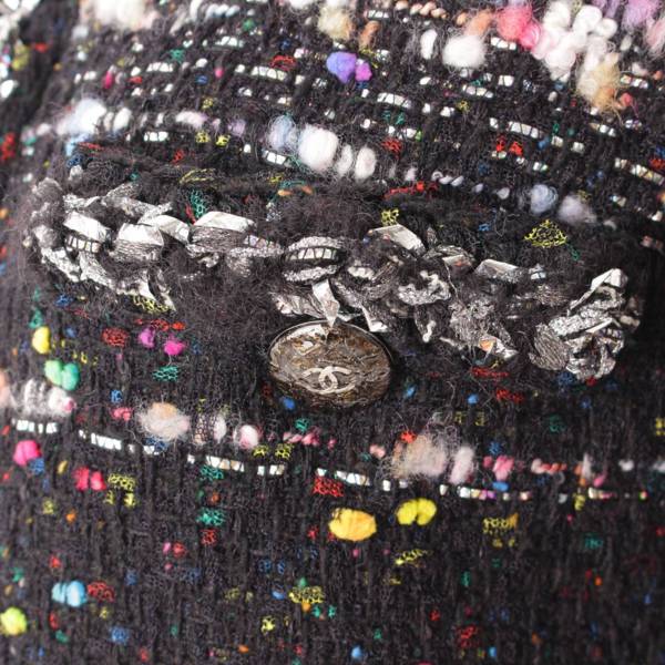 シャネル(Chanel) ココマークボタン ノーカラー ツイード ロングコート