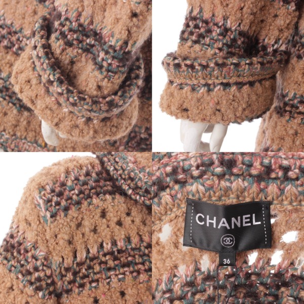 シャネル(Chanel) 17AB ココマークベルト ローゲージ ニットコート 