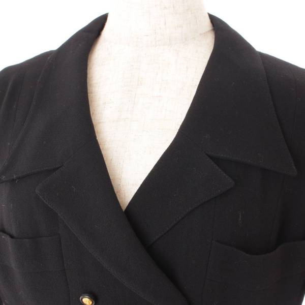 シャネル(Chanel) 96A ダブルブレス ウール ロングジャケット コート 