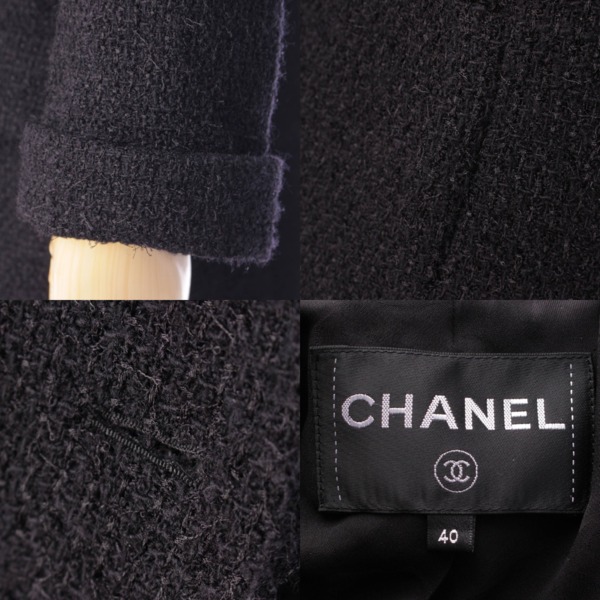シャネル(Chanel) ココマーク ボタン ツイード ロングコート P62079 ブラック 40 中古 通販 retro レトロ