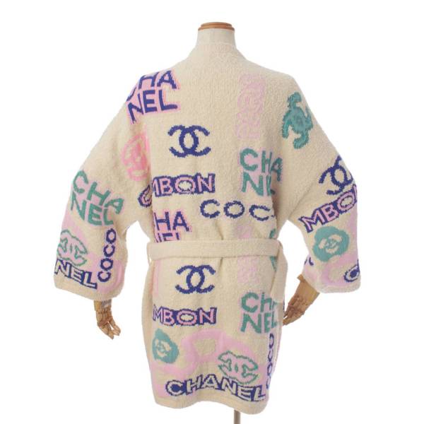 シャネル(Chanel) 23SS ココマーク ベルト付き ロゴ ガウン コート